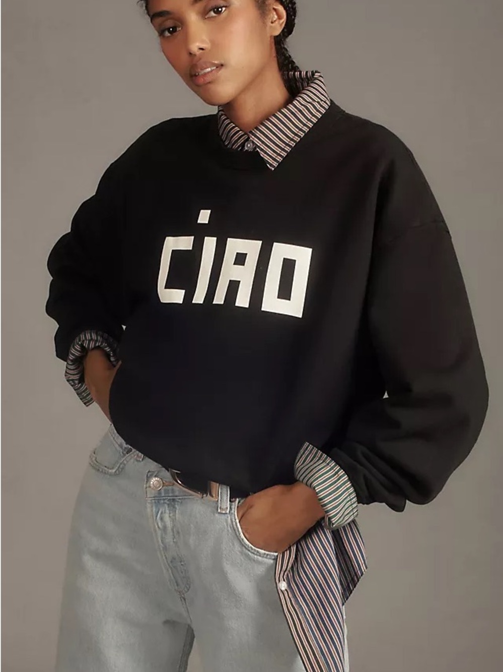 Clare V Ciao Oversized Sweatshirt
